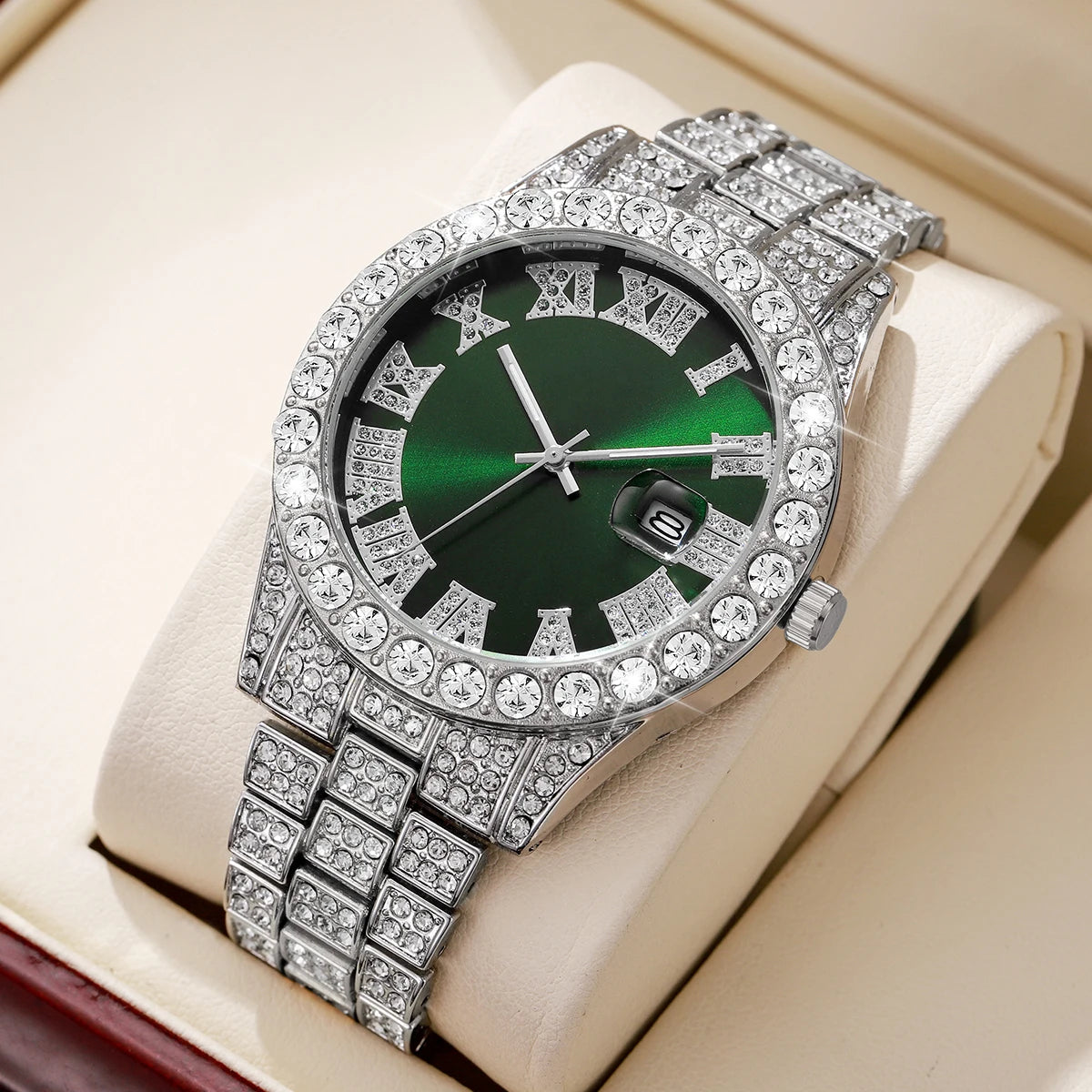 💎 Relógio Masculino Fashion com Diamantes-Qualidade MEDIA