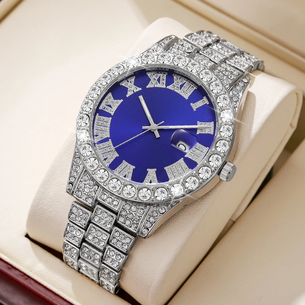 💎 Relógio Masculino Fashion com Diamantes-Qualidade MEDIA