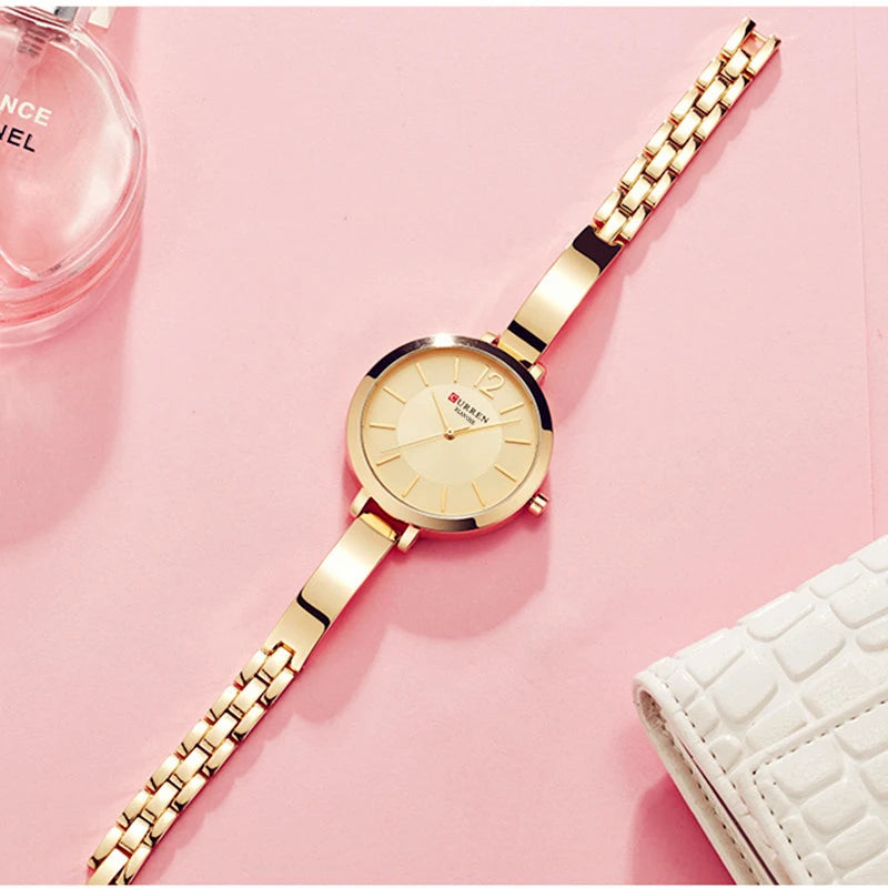 Relógio Feminino CURREN Fashion Dourado