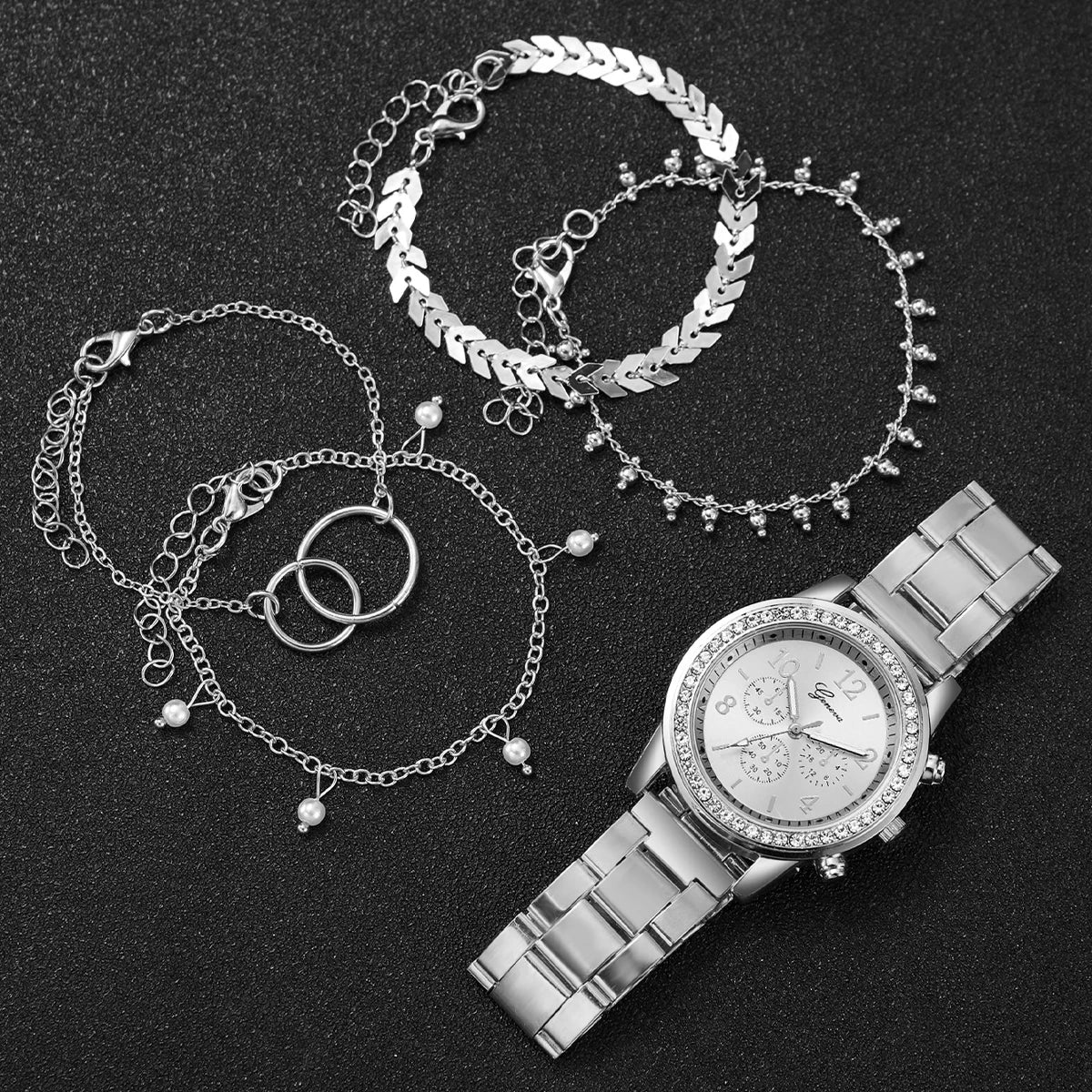 💎 Conjunto de 5 Relógios Femininos Fashion