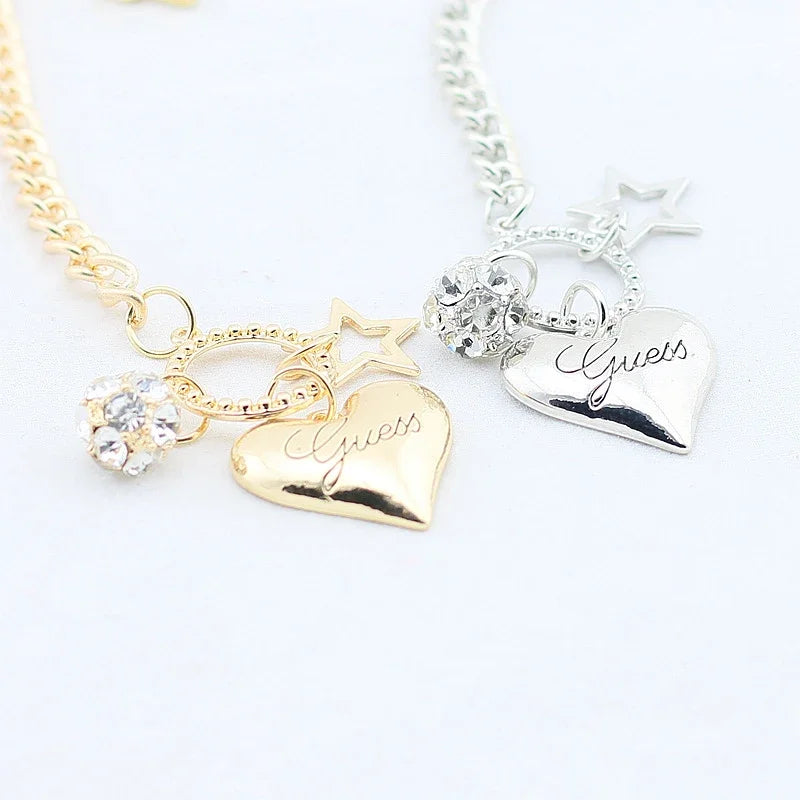 Pulseira SUMENG 2024 com Charms de Coração