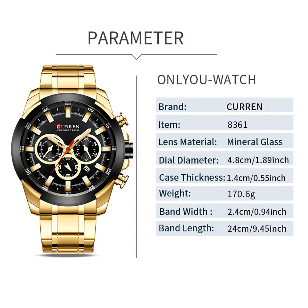 Relógio Masculino CURREN Cronógrafo 48mm