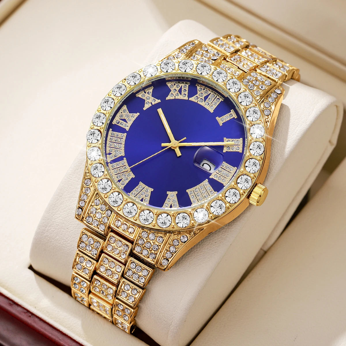 💎 Relógio Masculino Fashion com Diamantes-Qualidade MEDIA
