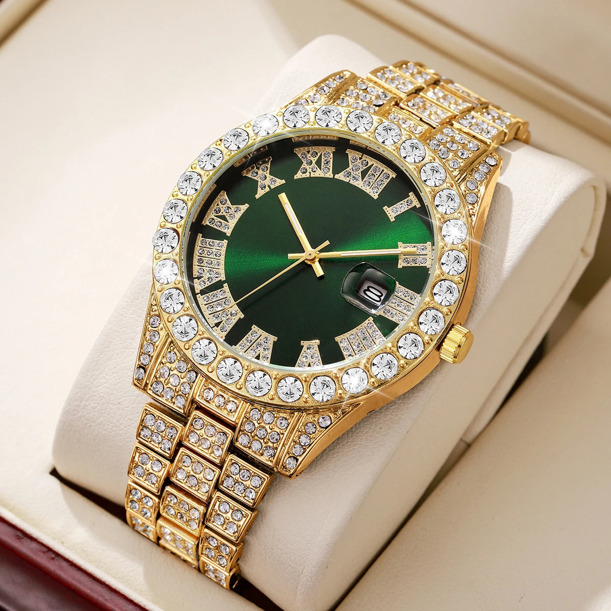 💎 Relógio Masculino Fashion com Diamantes-Qualidade MEDIA