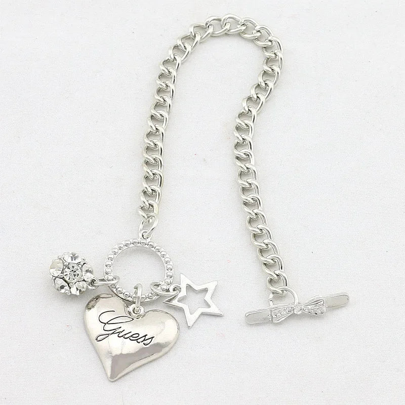 Pulseira SUMENG 2024 com Charms de Coração