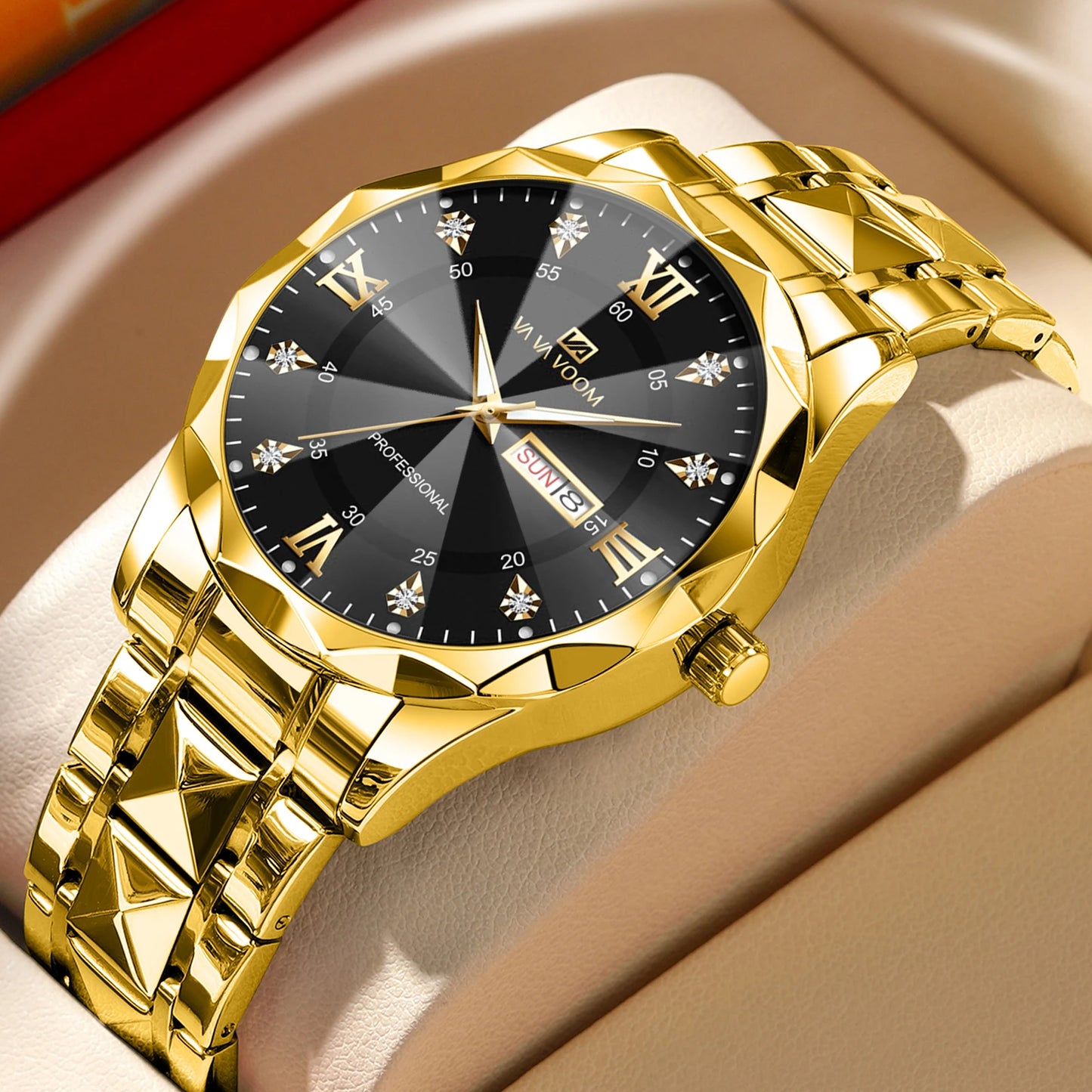 Relógio Masculino com Diamantes - luxo