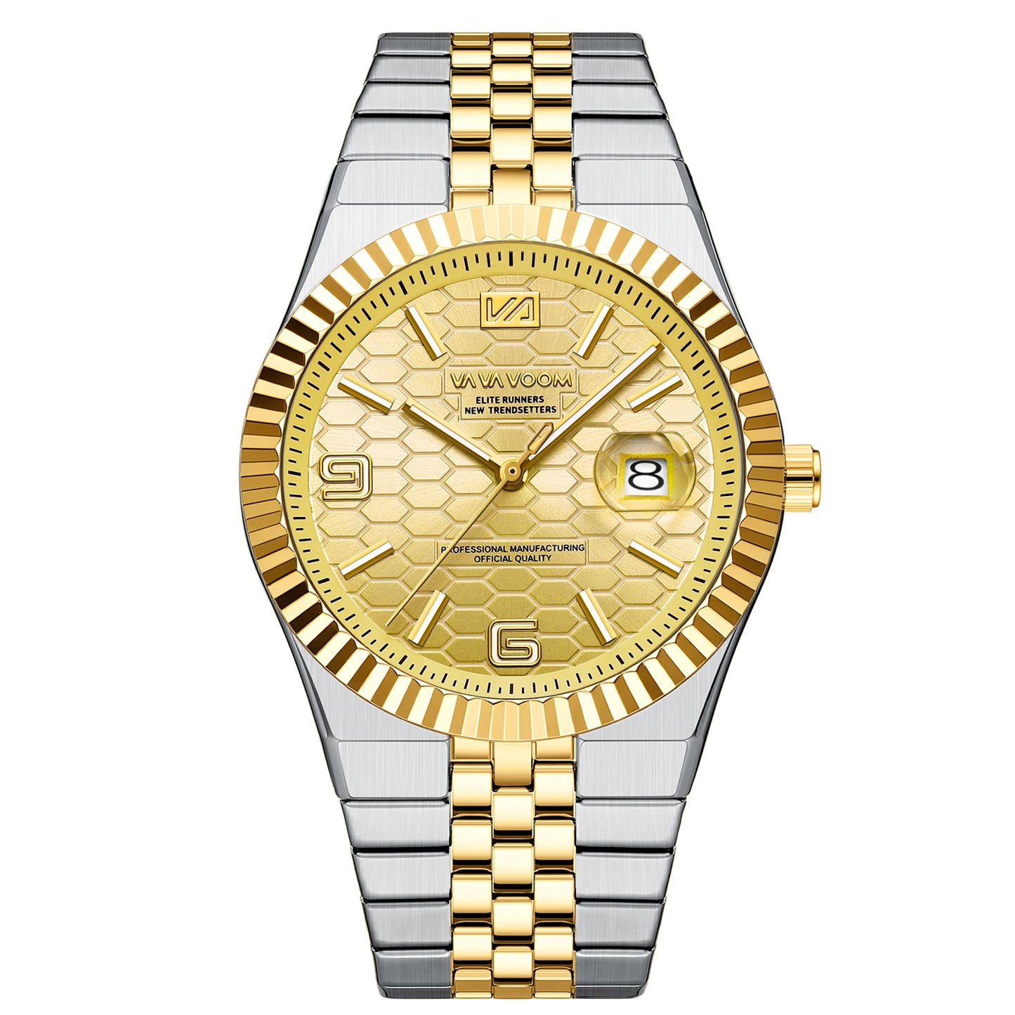 Dourado Relógio Masculino 2025 -💧 Calendário gota d'água
