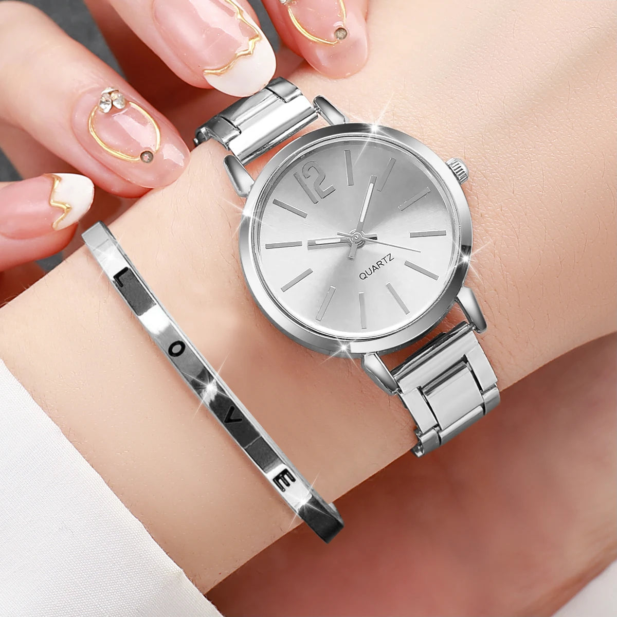 ⌚ Conjunto de Relógio Feminino 2 Peças