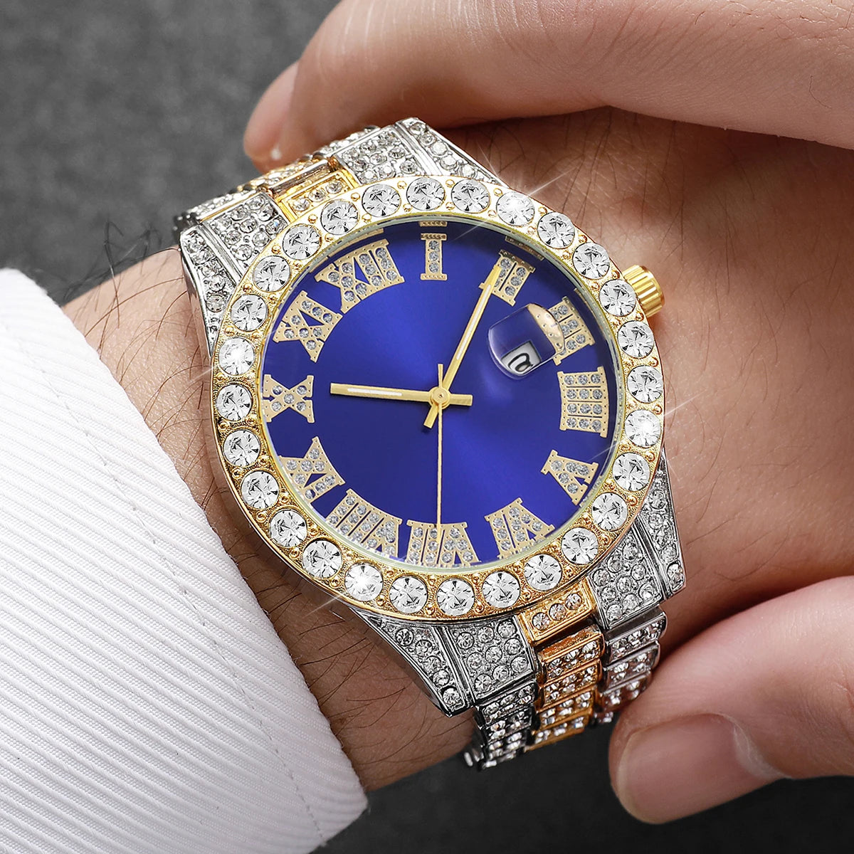 💎 Relógio Masculino Fashion com Diamantes-Qualidade MEDIA