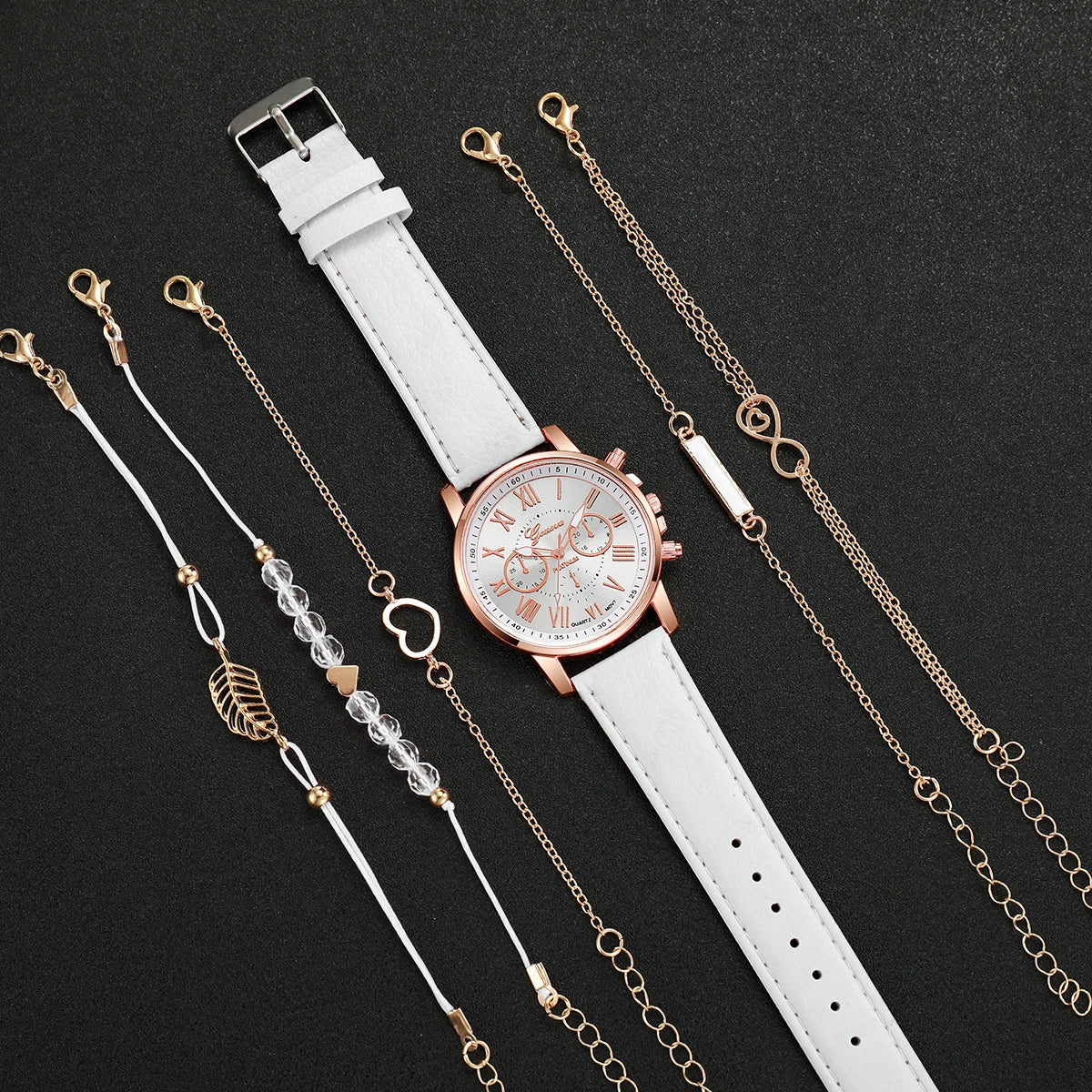 Conjunto de 6 Relóg-ios Femininos Fashion-Qualidade Media