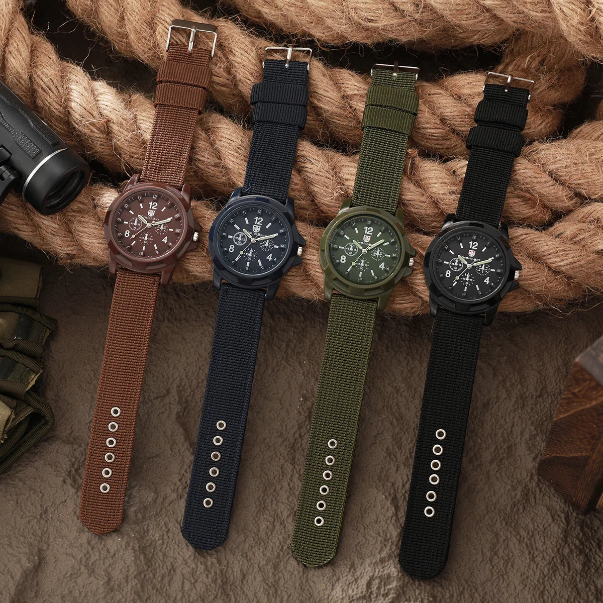 🎁 Conjunto de 4 Relógios Militares Masculinos-Qualidade Média