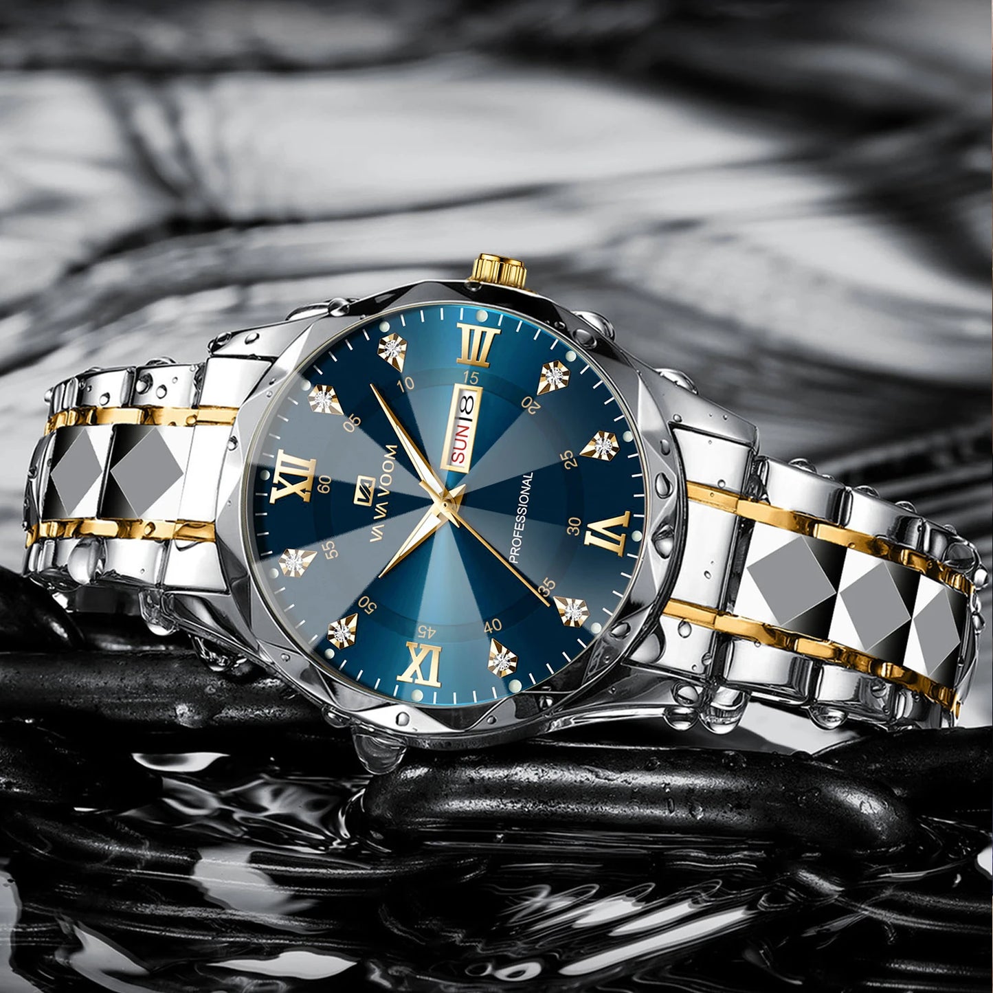 Relógio Masculino com Diamantes - luxo
