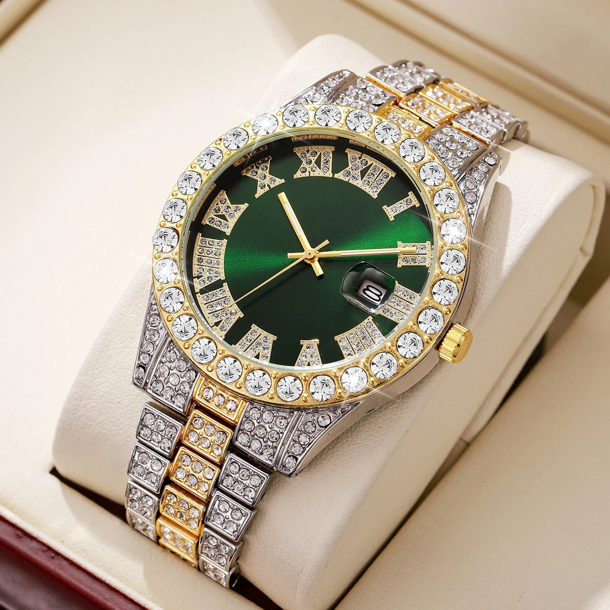 💎 Relógio Masculino Fashion com Diamantes-Qualidade MEDIA