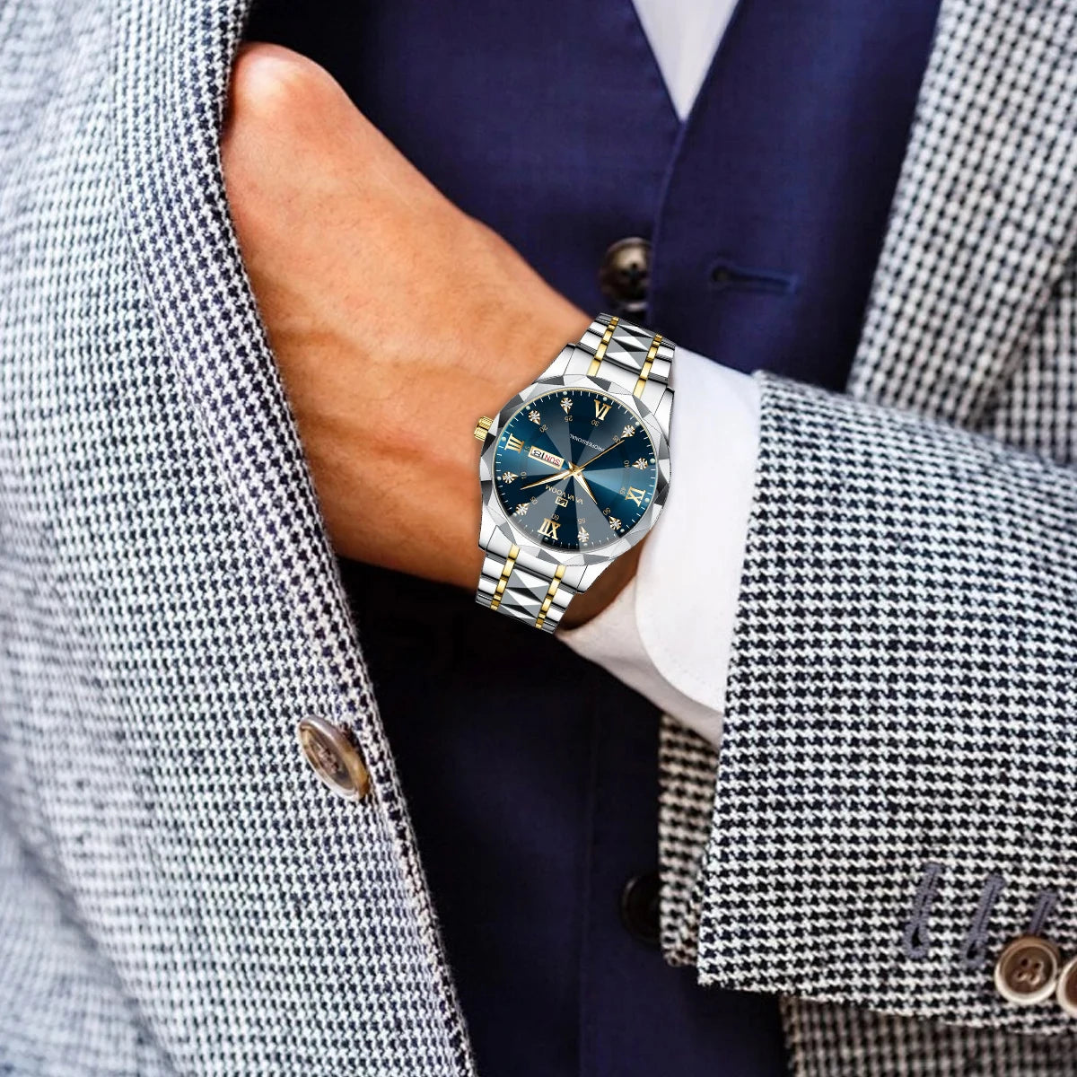 Relógio Masculino com Diamantes - luxo