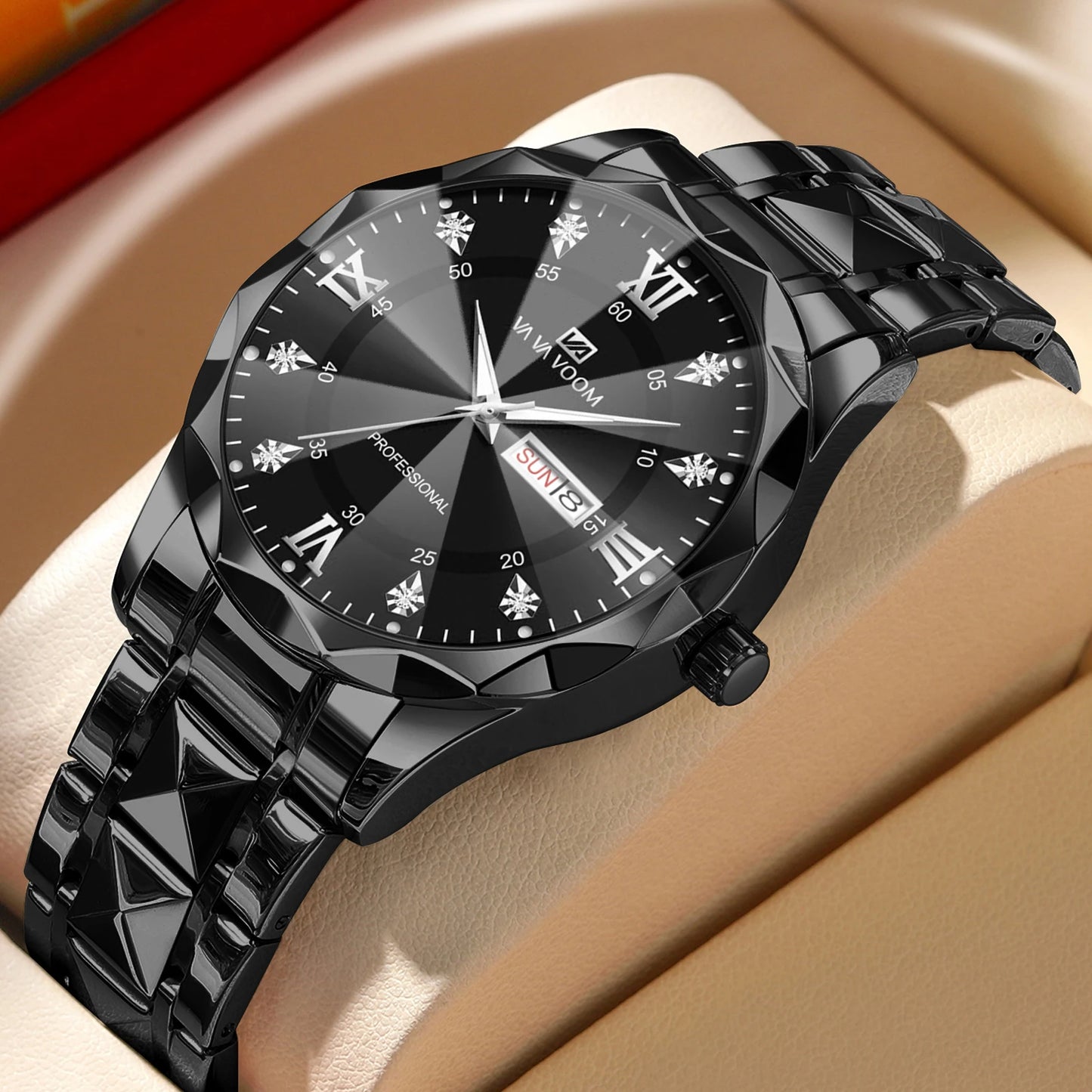 Relógio Masculino com Diamantes - luxo