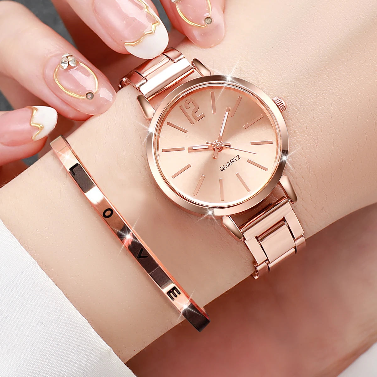 ⌚ Conjunto de Relógio Feminino 2 Peças