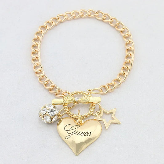 Pulseira SUMENG 2024 com Charms de Coração