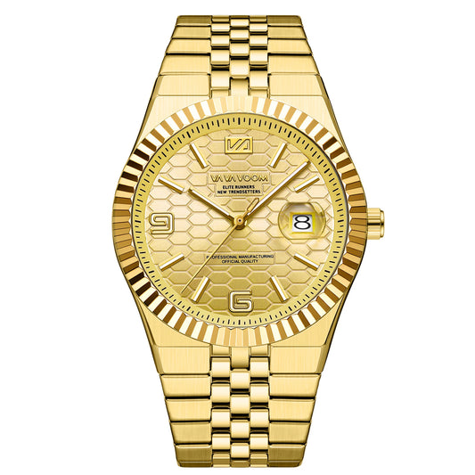 Dourado Relógio Masculino 2025 -💧 Calendário gota d'água