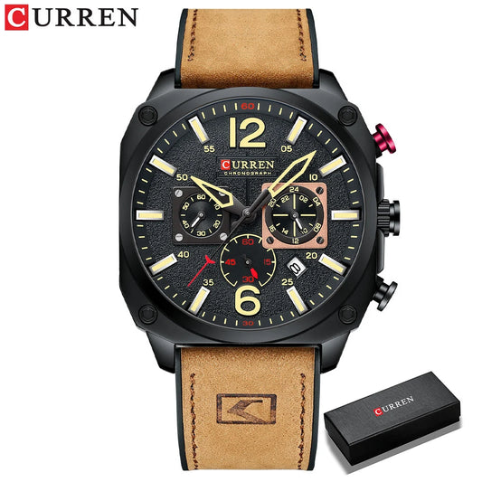 Relógio Masculino CURREN Marrom Luxuoso