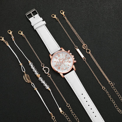 Conjunto de 6 Relóg-ios Femininos Fashion-Qualidade Media