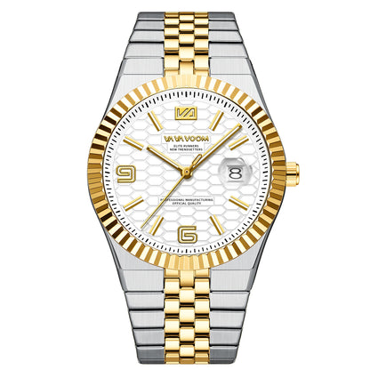 Dourado Relógio Masculino 2025 -💧 Calendário gota d'água