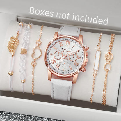 Conjunto de 6 Relóg-ios Femininos Fashion-Qualidade Media