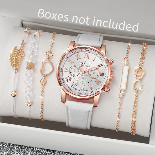 Conjunto de 6 Relóg-ios Femininos Fashion-Qualidade Media