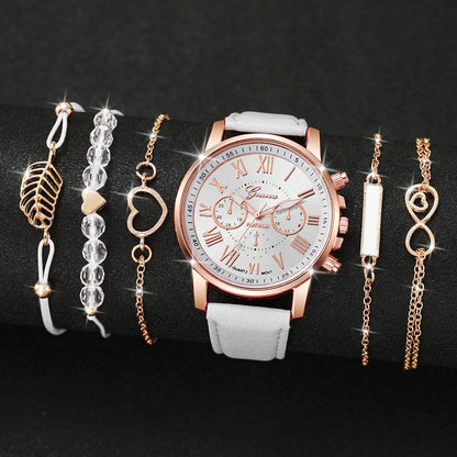 Conjunto de 6 Relóg-ios Femininos Fashion-Qualidade Media