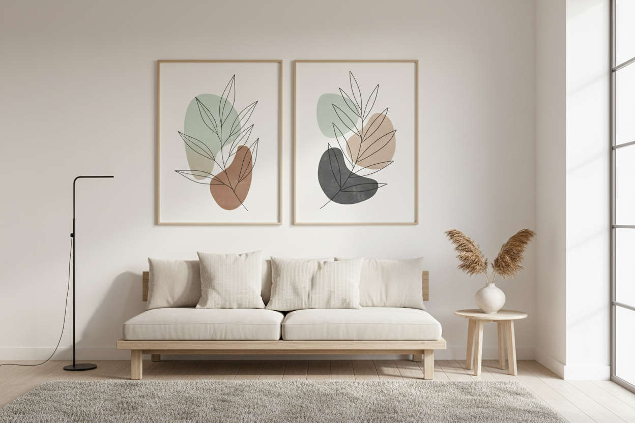 Banner Levandook - Sala Minimalista com Gallery Set