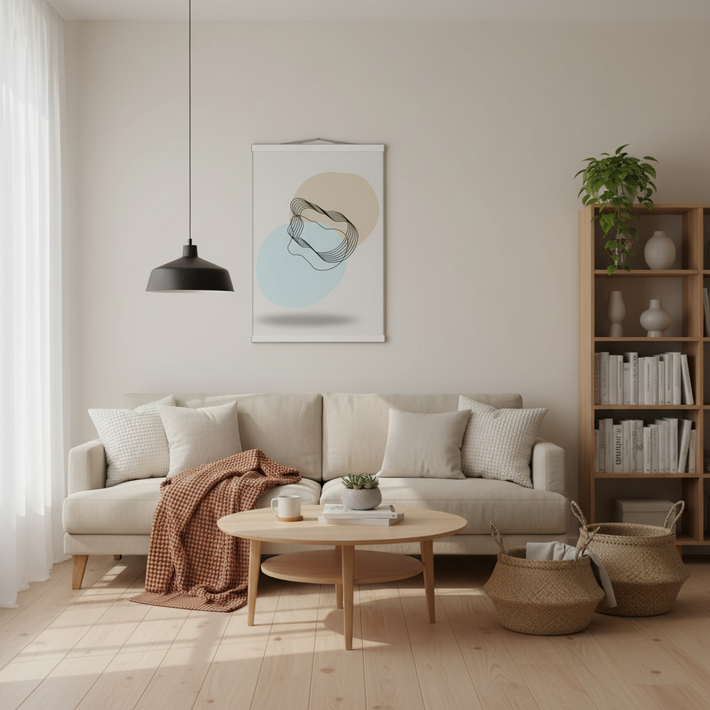 Sala contemporânea com o seu póster suporte magnético - versão 2