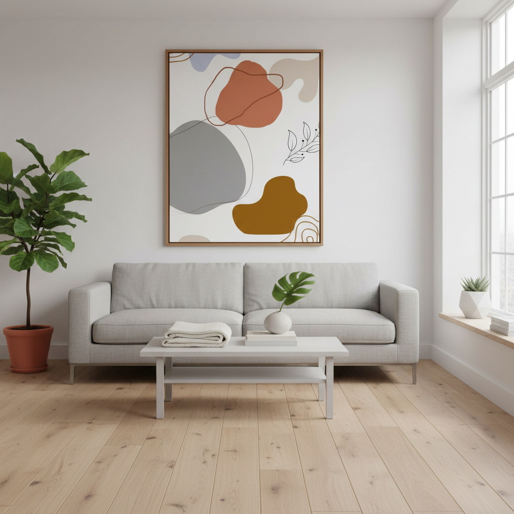 Sala moderna com tela canvas