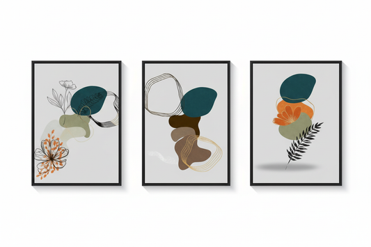 Set 3 Quadros Emoldurados